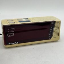 Vintage Spartus Large Display AM FM Alarm Clock Radio Model 0123 Cream WORKS picture