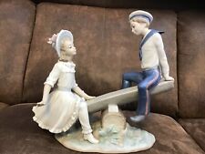 Lladro Porcelain Sailor Boy and Girl on “Seesaw” 1255 picture