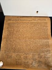 The Declaration of Independence Replica Printed W/Antiqued Parch Paper 15”x14” picture