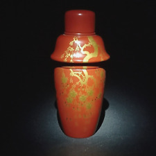 JAPANESE URUSHI RED LACQUER Cocktail Shaker w Gold Cherry Blossoms 1930s picture