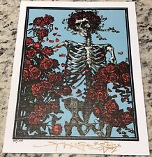 BLOTTER ART GD BLUE SKELETON & ROSES SIGNED & NUMBERED BY STANLEY MOUSE picture