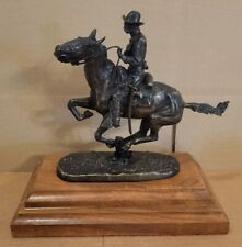 VTG • Frederic Remington • Trooper Of The Plains • Solid Brass/Wood Base • Exc picture