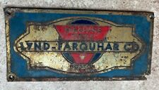 Vintage Lynd-Farquar Machine Tools Company Boston Advertising Brass Metal Sign picture