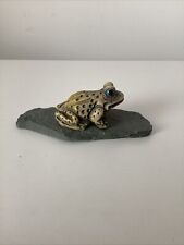 Realistic Looking Frog Sitting on a piece of Slate from the 1970's. picture