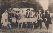 Machias Valley Pageant Group of Men Maine Antique 1913 RPPC Postcard - Unposted picture