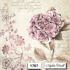 (1767) TWO Paper Luncheon Decoupage Art Craft Napkins - VINTAGE HYDRANGEA FLOWER picture