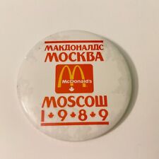 Vintage 1989 McDonalds Moscow Button Pin Collectible Pinback picture