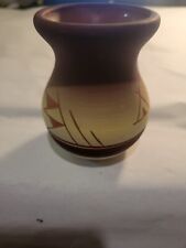 VTG Native American Indian Jar Vase Pastels Signed Sun Rose 3 1/2