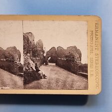 Tenby Pembrokeshire Stereoview 3D C1880 Entrance To Castle Ruins Wales picture