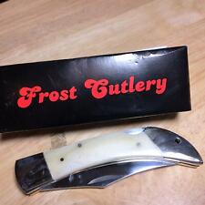 Frost Cutlery White Smooth Bone Lockback Folding Hunter 5