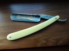 STUNNING Antique Solingen 1910 Straight Razor Gold Accents, Bone Handle Germany picture