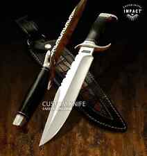 IMPACT CUTLERY 1-OF-A-KIND CUSTOM BOWIE KNIFE BULL HORN HANDLE- 1669 picture
