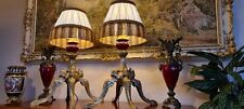 Country Estate Regency Art Noveau Pair of Antique Table Lamps & Lampshades picture