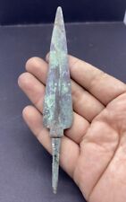Genuine Rare Ancient Roman Era Bronze Spear Head Arrow Long RARE picture