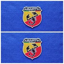 A Pair Of Motor Car Racing Patches Sew / Iron On Badges Abarth (a) picture