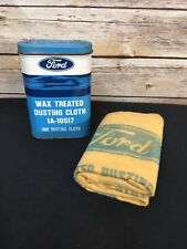 Vintage 1960's - 70's Ford Wax Treated Dusting Cloth 1A-19517 Tin & Cloth NOS picture