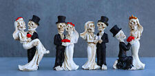 Ebros Love Never Dies Wedding Skeleton Couples in Tuxedo & Gown Mini Figurines picture