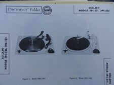 Vintage Sams Photofact Manual COLLARO MODELS 3RC-531, 3RC-532 picture