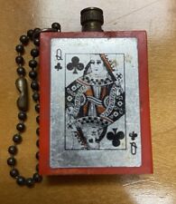 Vintage Permanent Match Striker Lighter Playing Red Card Queen Design Japan RARE picture