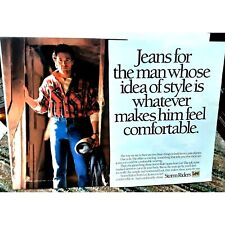 Vintage 1988 Lee Storm Rider Jeans 2 Page Ad Original epherma picture