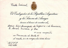 Spain, 1970's, Vintage Reception Invitation - Embassy of Argentina picture