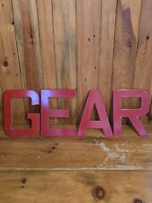 Vintage 12 Inch Red Porcelain Sign Letters - GEAR  picture