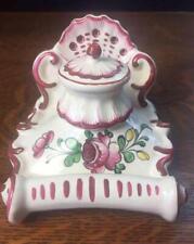 Antique Vintage Imperial France Decor Main Porcelain Handpainted Inkwell Chipped picture