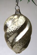 Vintage Antique Blown Glass Twister Fluted DROP Christmas Ornament Germany picture