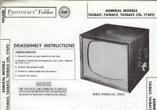 1958 ADMIRAL TA18A11 TELEVISION Tv Photofact MANUAL TA18A12 TA18A13 Schematic picture