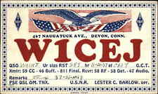 Devon Milford CT Patriotic Radio Postcard W1CEJ 1937 Used Postcard picture