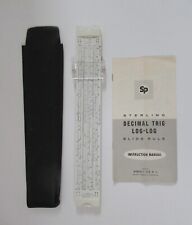Vintage Sterling Decimal Trig Log-Log Slide Rule with Case and Manual picture