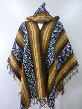 Shamans Hooded Brown-Tones and Black Poncho- Andean Mountain Textile picture