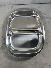 Vintage Mid Century Stainless Steel Divided Serving Dish picture