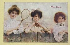 Vintage Postcard~Three Queens~tennis. P513 picture