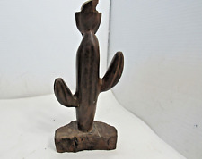 Vintage Ironwood Saguaro Cactus with Eagle 8.75 Inch Hand Carved Mexico picture