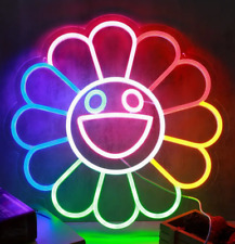 Murakami Flower Rainbow LED Neon Light Sign Bedroom Home Wall Game Room Decor picture
