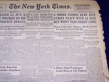 1947 MAY 1 NEW YORK TIMES - PHONE UNIONS SIGN STRIKE PEACE - NT 2749 picture