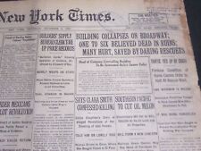1920 DECEMBER 2 NEW YORK TIMES - BUILDING COLLAPSES ON BROADWAY - NT 6759 picture