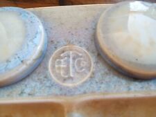Rare American Encaustic Crystalline Art pottery Inkwell w/Caps picture