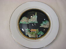 RARE BEAUTIFUL CHINESE MOTHER OF PEARL LANDSCAPE DECORATION ON GUOGUANG PLATE picture