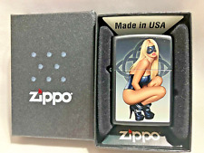 Unfired & Sealed Sexy Zippo Keith Garvey Pinup Girl  & Matching Box picture