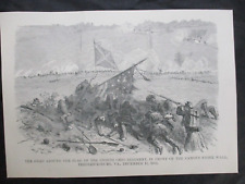 1898 Civil War Print - Dead Around Flag of The 8th Ohio Regiment, Fredericksburg picture