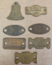7pc lot Vtg 1940s 1970s Dog Tag License Tax Collingswood  New Jersey Antique picture