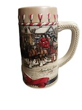 Budweiser Stein Vintage Beer Mug Series Ceramarte Holiday Vtg Anheuser Busch Bud picture