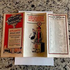 Vintage 1920s Atlantic N.C. Motor Oil Gas Road Map PA DE NY NJ Stop Ford Chatter picture