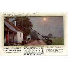 Vintage Postcard Commercial Trust Savings Bank Charles City Iowa Calendar 1913 picture