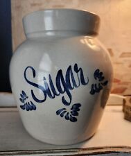Vintage Marshall Texas Pottery Canister For Sugar With Lid 8 Inches Very Heavy picture