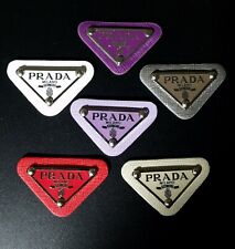 (ONE PIECE ONLY) Of 6 Col. EMBLEM Prada Milano Logo Little Metal Triangle Plate picture