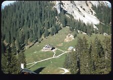 1950s Aerial Photo Houses Mountainside German Alps Bavaria 35mm Red Border Slide picture