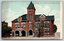 Postcard PA McKeesport Central Fire and Police Station c1912 View picture
